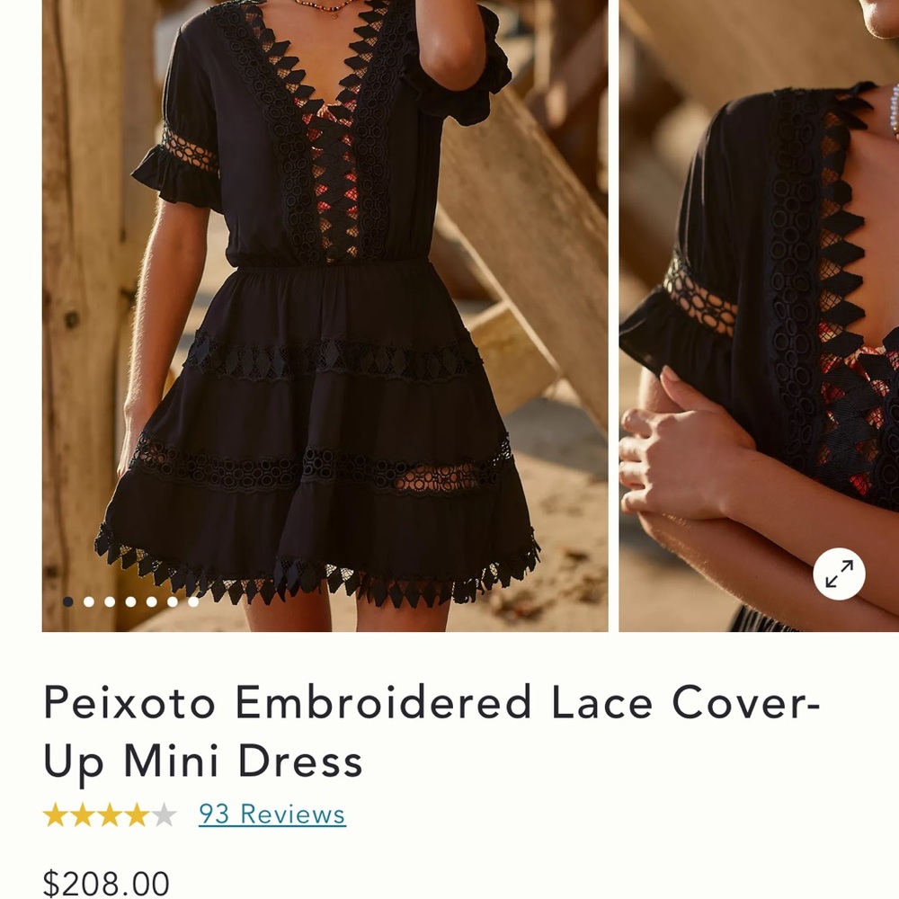 Anthropologie Black Lace Swim Dress
